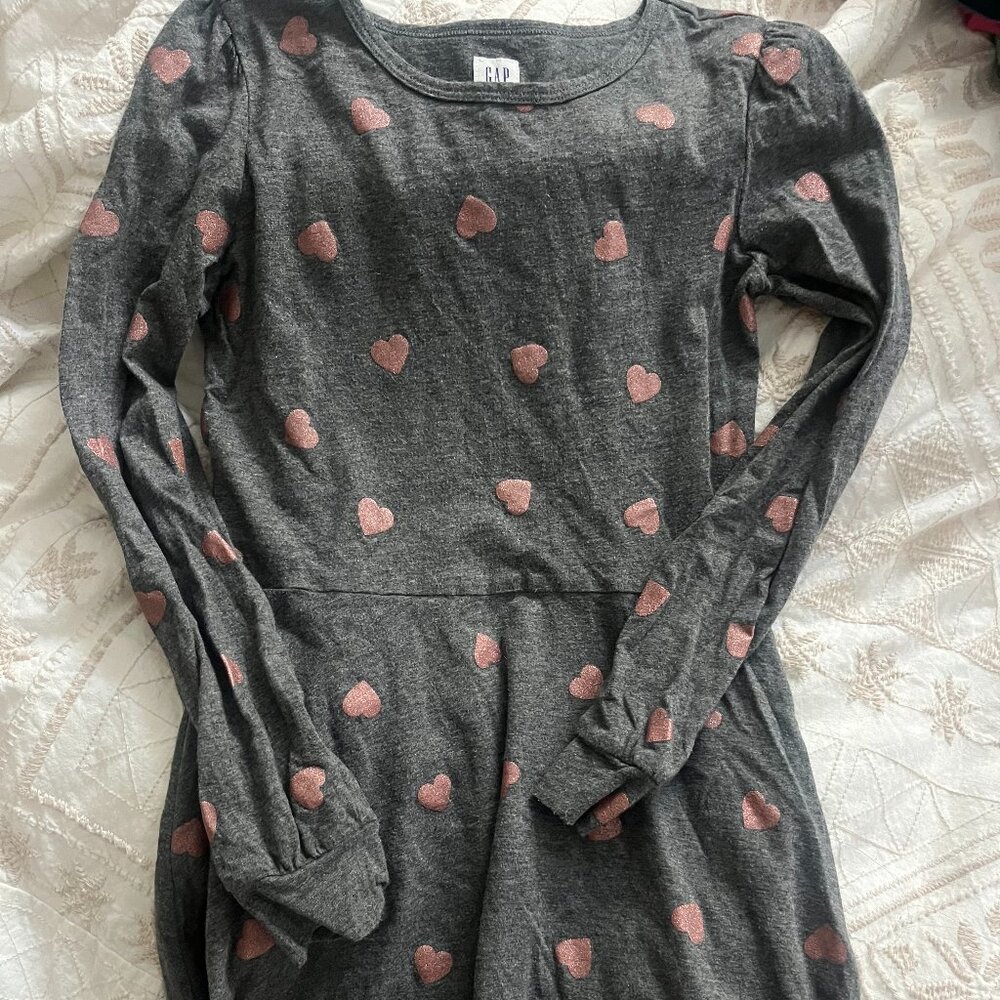Gap grey heart print dress